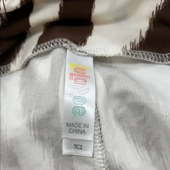 LuLaRoe TC2 Leggings Brown White Zebra Print Stretch Plus Size - Picture 6 of 6